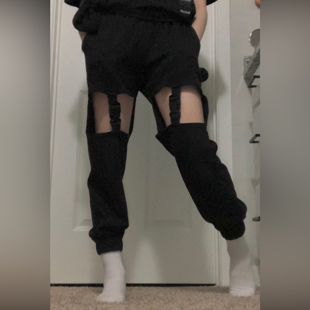 Buckle Cut Out Cargo Pants